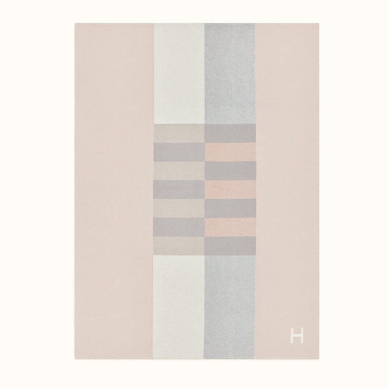 Hermes H Casaque Blanket Ecru x Carbone